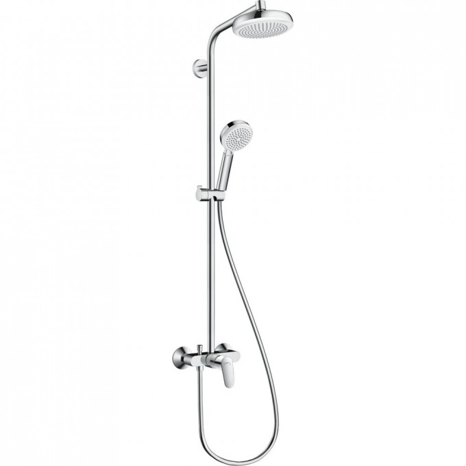 Душевая система HANSGROHE CROMETTA SHOWERPIPE 160 1JET с однорычажным смесителем 27266400