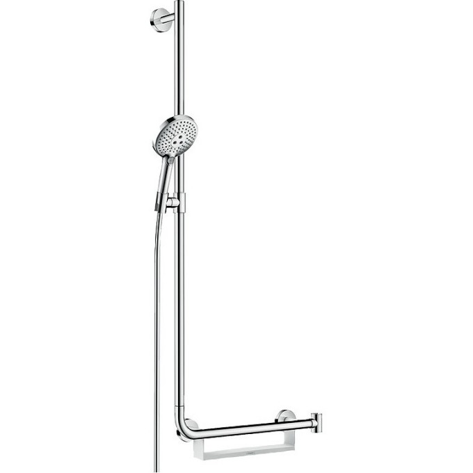 Душевой набор HANSGROHE RAINDANCE SELECT S 120 3JET со штангой 110 см, левосторонний, белый/хром 26324400 Душевой набор HANSGROHE RAINDANCE SELECT S 120 3JET со штангой 110 см, левосторонний, белый/хром 26324400